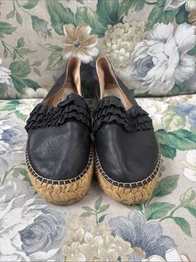 Gaimo ruffled leather espadrilles  women’s size 38 EU